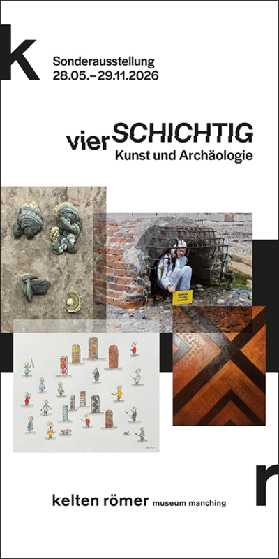 Cover des Faltblatts zur Sonderausstellung vierSCHICHTIG
