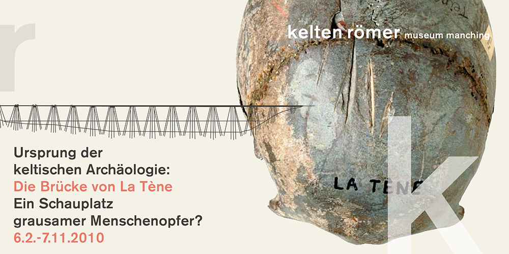 Cover des Faltblattes zur Sonderausstellung »Die Brücke von La Tène«.