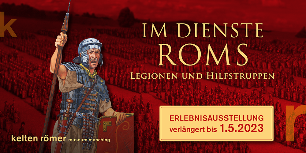 Cover des Faltblattes zur Sonderausstellung »Im Dienste Roms«.