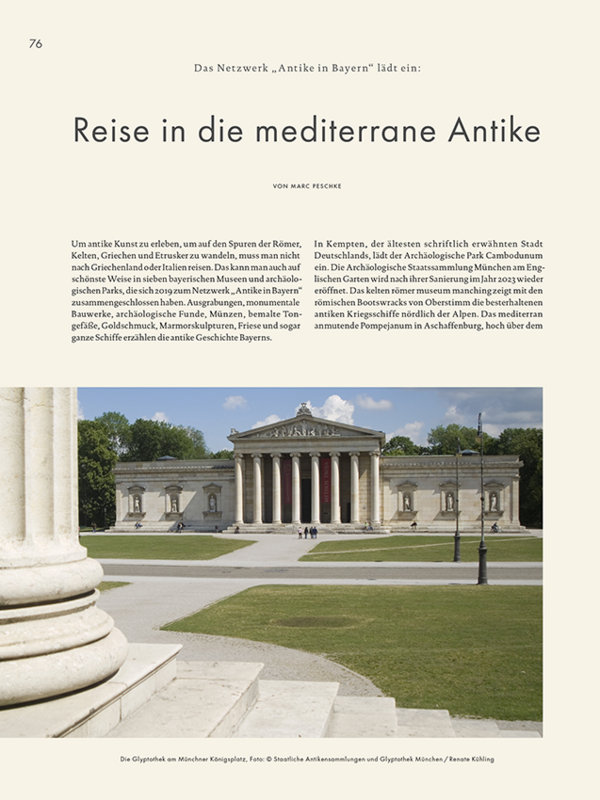 Artikel zum Museumsnetzwerk »Antike in Bayern« im Magazin Artmapp.
