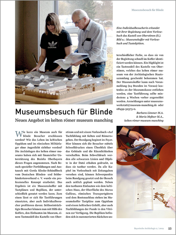 Artikel zum Modul 1 des Museumskoffers im Magazin »Bayerischen Archäologie«.
